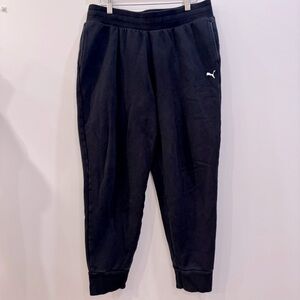 Puma Black Sweatpants with Tapered Fit and Elastic Waistband